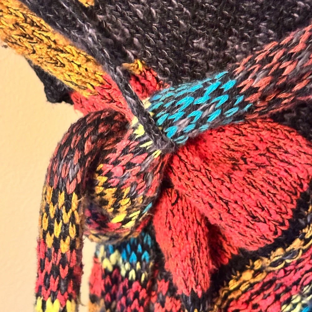 Free people Wild West southwest belted cardigan sweater Aztec xs but fits big - Picture 8 of 12